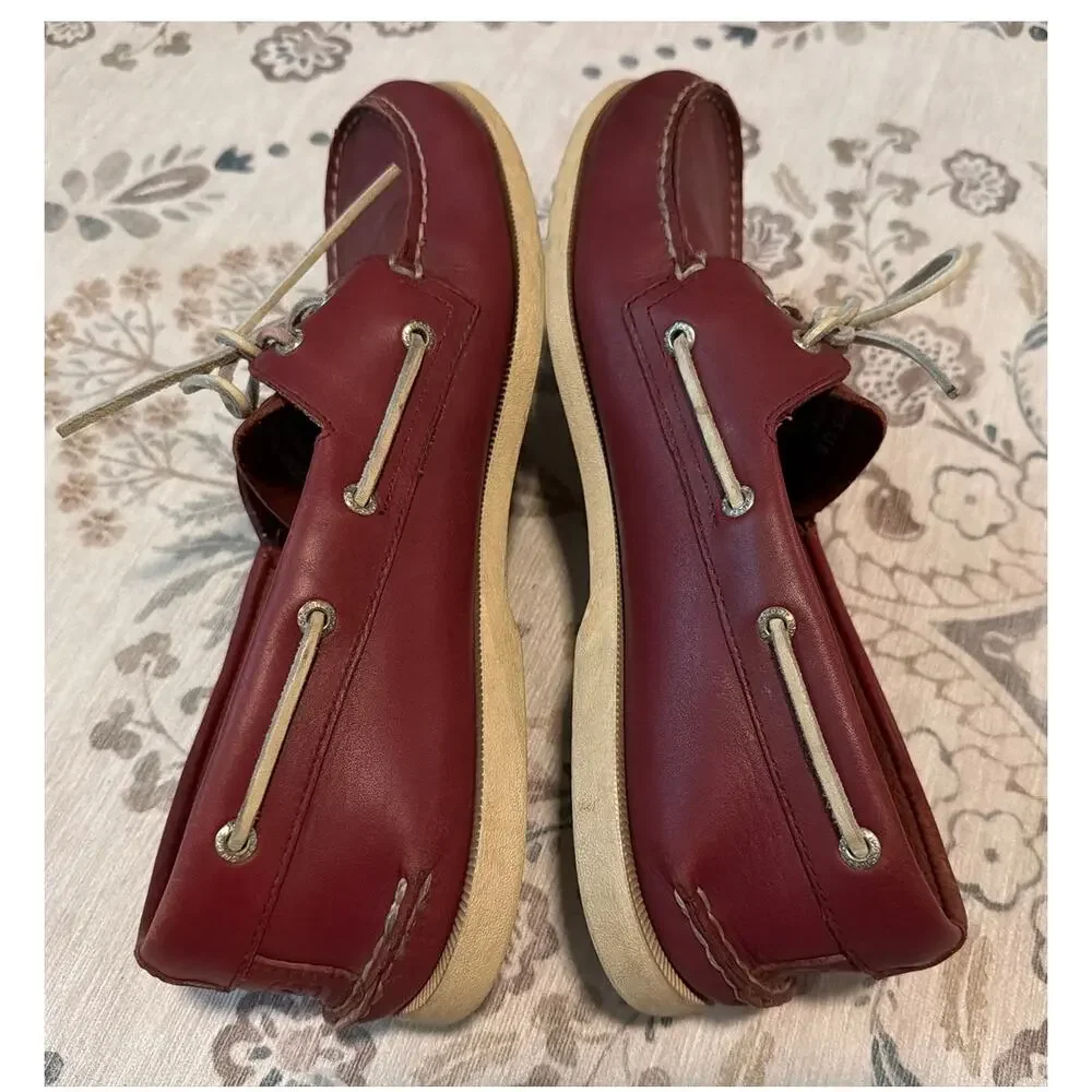 Sperry Top-Sider Men's Authentic Original 2-Eye Boat Shoes Maroon Red Size 13